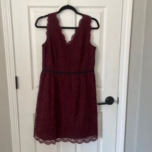 LOFT holiday wine lace dress